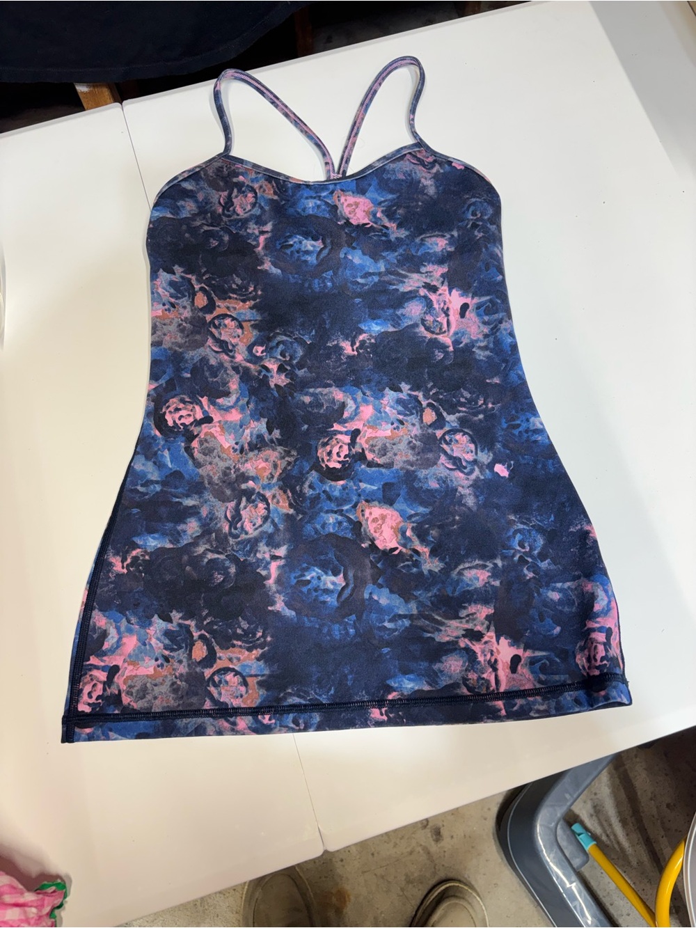 lululemon athletica Blue and Pink Marble-Print Strappy Tank